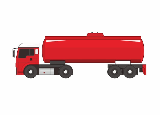 Vector oil truck simple flat illustratiom