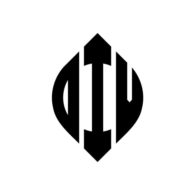 OIVのロゴのデザインは円と円形の形状OIVのオリップス形状の文字3つのイニシャルが円形のロゴを形成します OIVのエンブレムサークルアブストラクトモノグラム文字マークベクトル