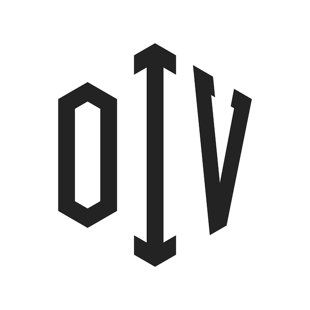 OIVのロゴデザイン: OIVのイニシャル・レター・モノグラムロゴは六角形の形を用いる