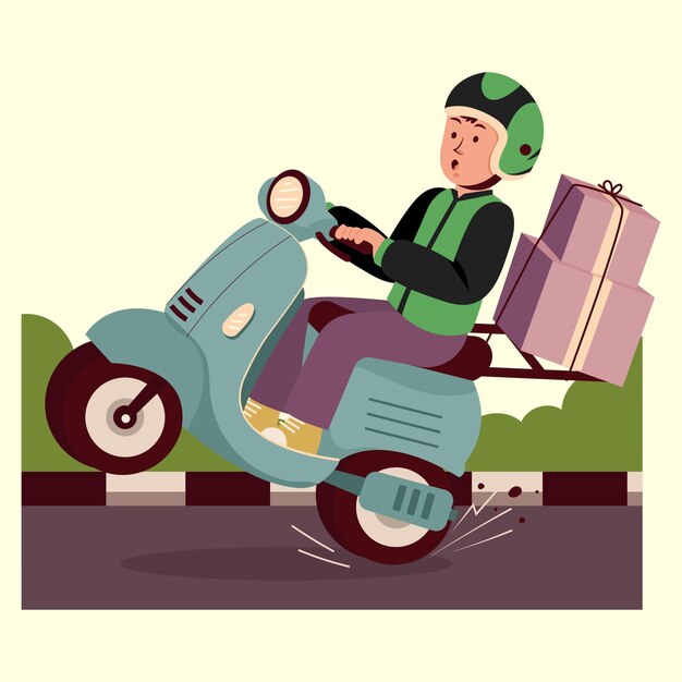 Vector ojek online character illustration