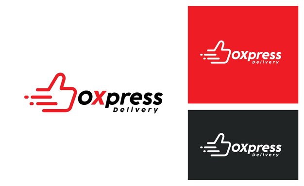 Vector ok express delivery shipping fast cargo logo design