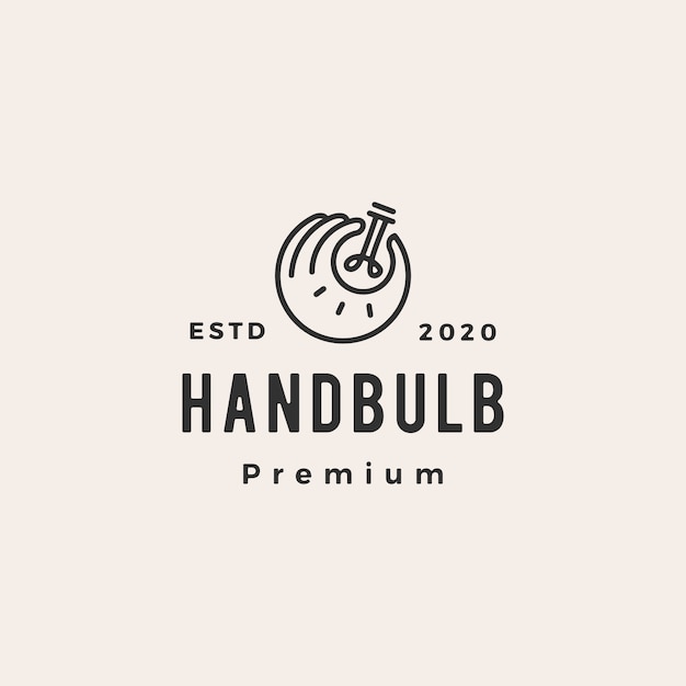 Ok hand bulb hipster vintage logo  icon illustration