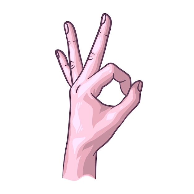 Ok hand gesture vector illustration, hands showing ok gesture