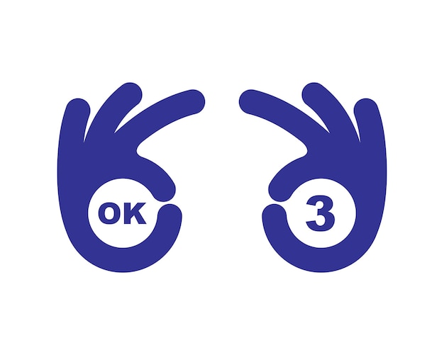 Ok hand gesture vector illustration