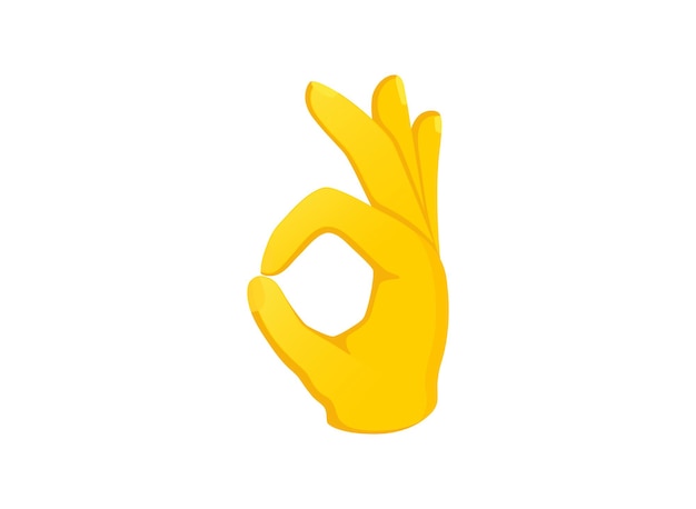 Icona della mano ok illustrazione del vettore emoji del gesto della mano