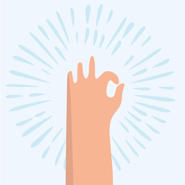 ok hand sign cartoon card