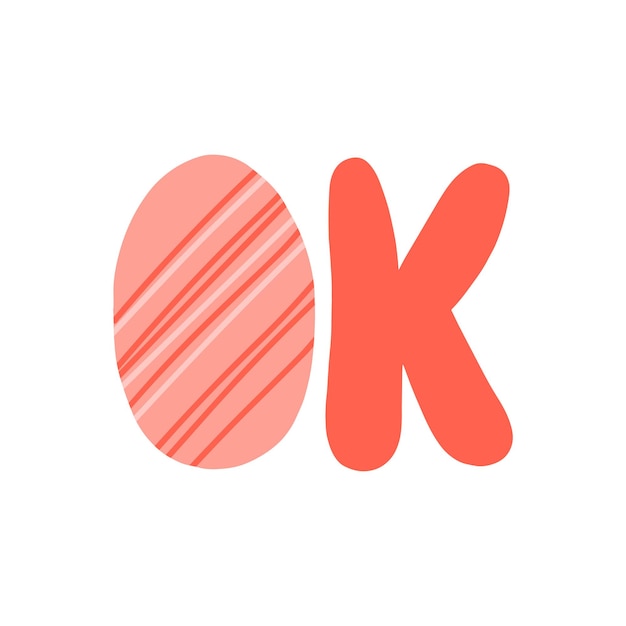 OK symbool Vector handlettering OK op een witte achtergrond vintage kaart