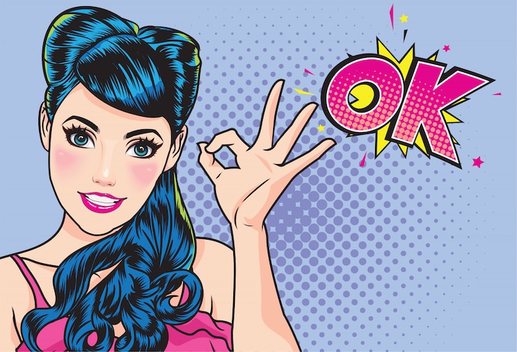 Vector ok vrouw gebaar gebaar actie