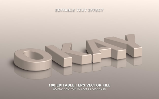 Vector okay editable text effect