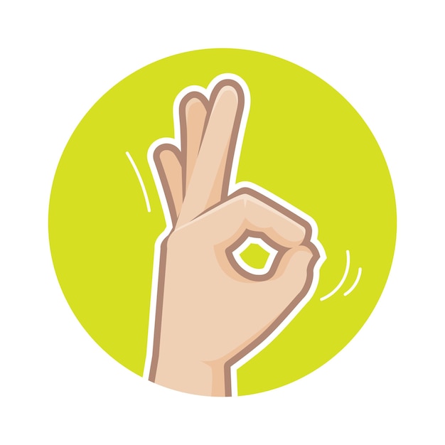 Vector okay hand sign vector illustration