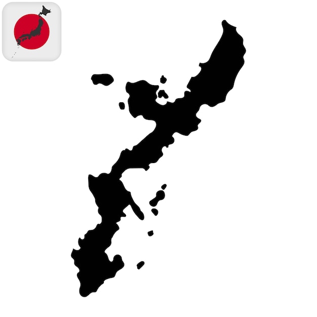 Okinawa island map Vector illustration