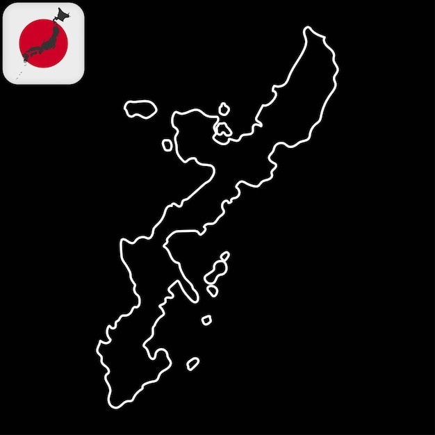 Okinawa island map Vector illustration