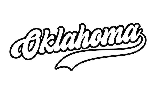 Vettore oklahoma hand lettering design calligraphy vector oklahoma text vector trendy typography design