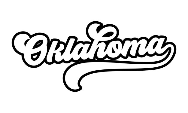 Vector oklahoma hand lettering design calligraphy vector oklahoma text vector trendy typography design