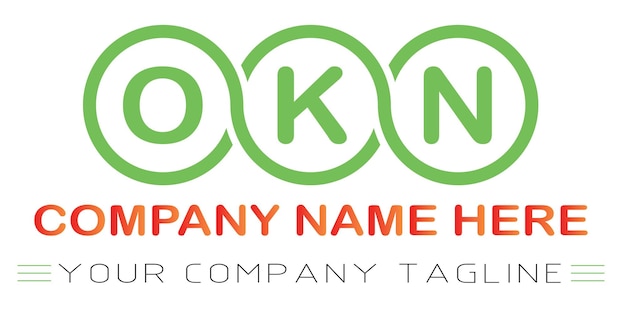 Design del logo della lettera okn