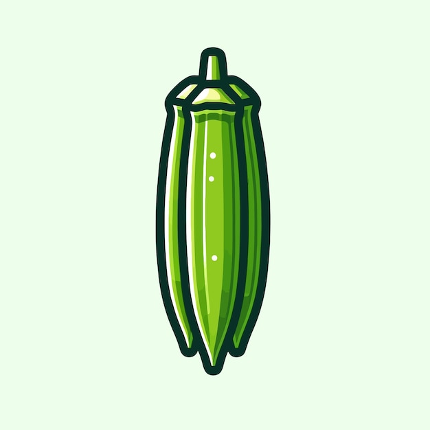 Vector okra cartoon style flat vector illustration