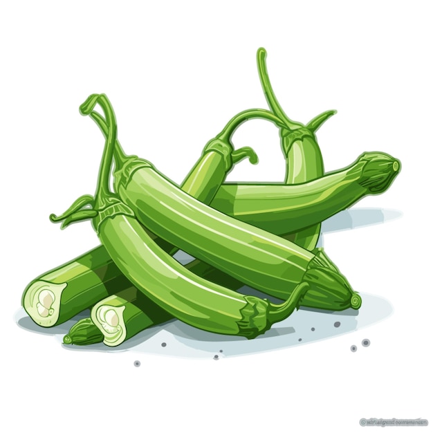 Vector okra vector on white background