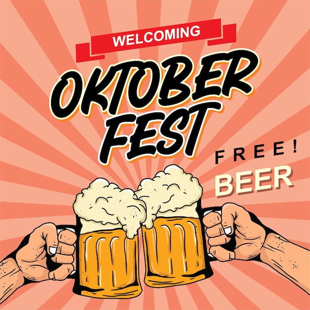 oktober fest banner background vector