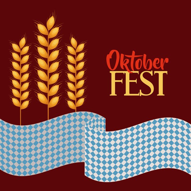 oktober fest invitation poster vector illustration design