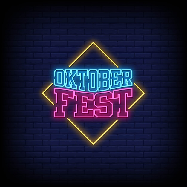 Oktober fest neon signs style text