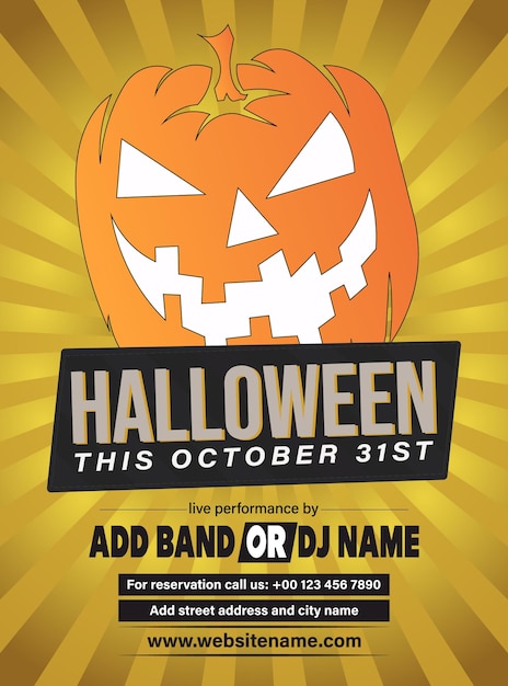 Oktober Halloween party poster flyer sociale media post ontwerp