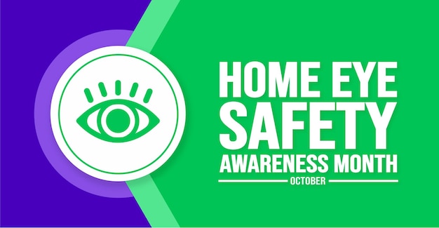 Oktober is Home Eye Safety Awareness Month achtergrondsjabloon Vakantieconcept achtergrondbanner