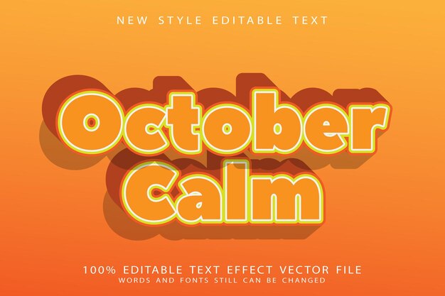 Oktober rustig bewerkbaar teksteffect reliëf moderne stijl