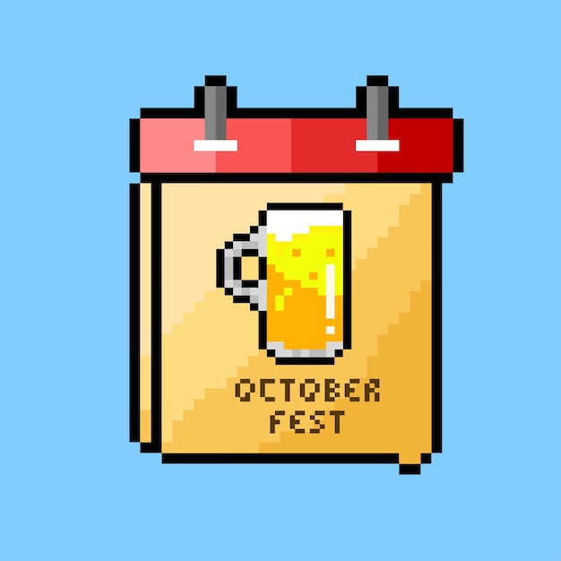 Oktoberfeestkalender met pixelart-stijl