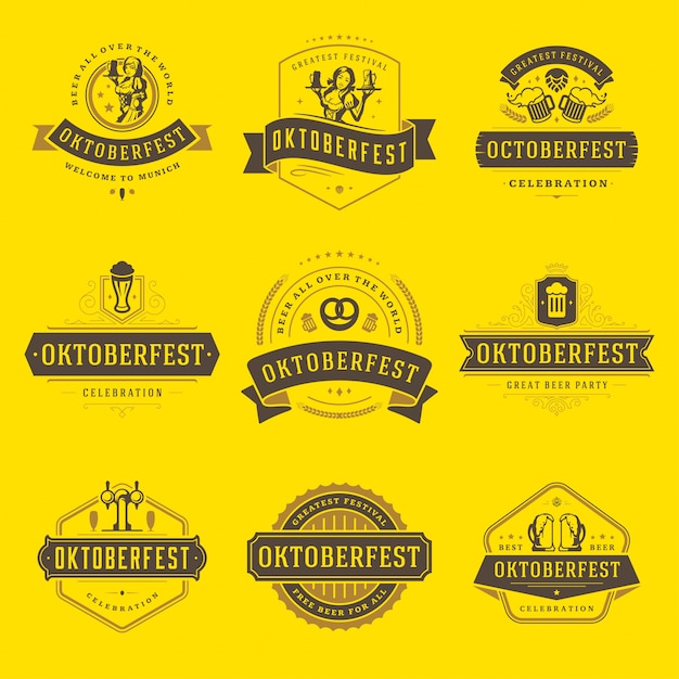 Oktoberfest badges en logo's ingesteld