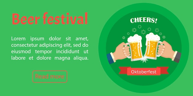 Oktoberfest banner Vector image for web poster invitation to party time to drink