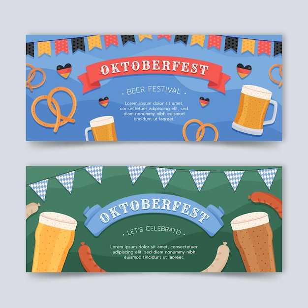 Vettore set di banner dell'oktoberfest