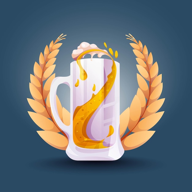 Vector oktoberfest beer badge design