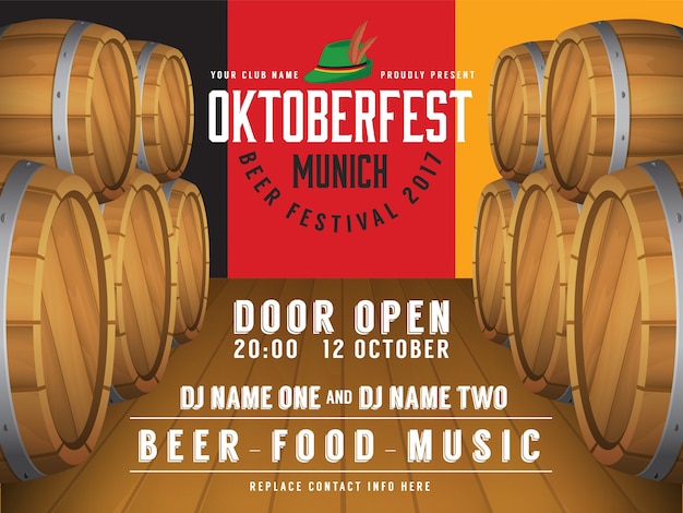 Vector oktoberfest beer festival background