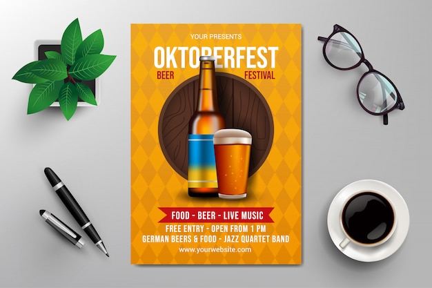 Oktoberfest beer festival flyer template