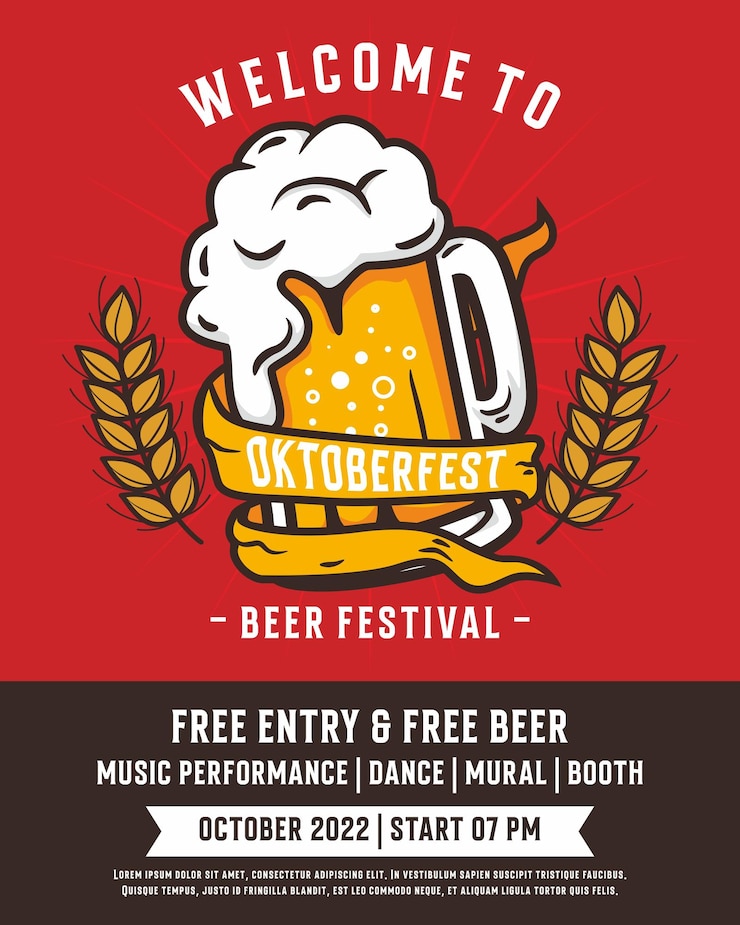 Vector oktoberfest beer festival poster design template