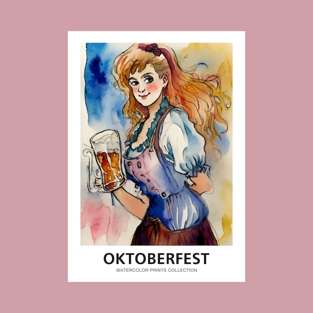 Vector oktoberfest beer festival poster print