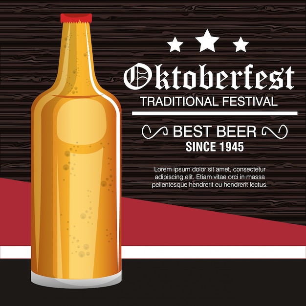 Vector oktoberfest beer festival template isolated