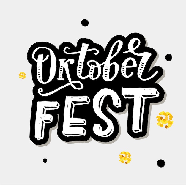 Oktoberfest belettering kalligrafie penseel tekst vakantie goud