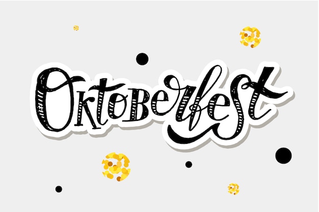 Oktoberfest belettering kalligrafie penseel tekst vakantie sticker