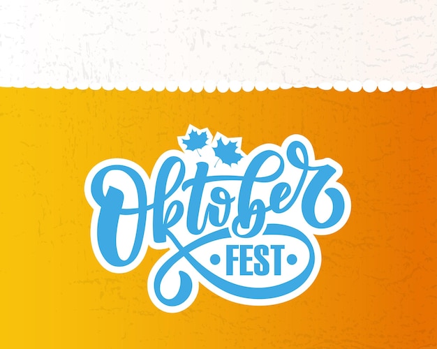 Oktoberfest belettering vectorillustratie festival viering ontwerp op gestructureerde achtergrond