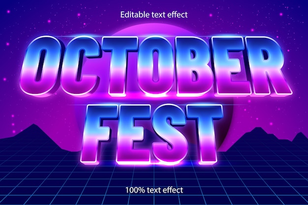 Oktoberfest bewerkbare teksteffect retro-stijl