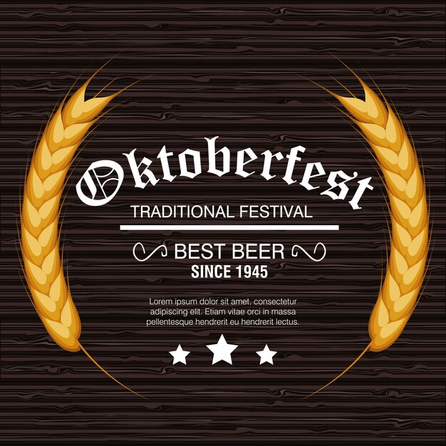 Oktoberfest bier festival sjabloon geïsoleerd