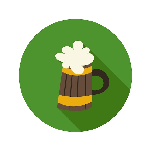 Vector oktoberfest bier mok cirkel groen pictogram. vector illustratie