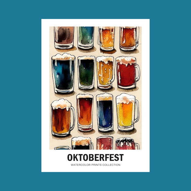 Oktoberfest Bierfestival Drukbare kunstdruk