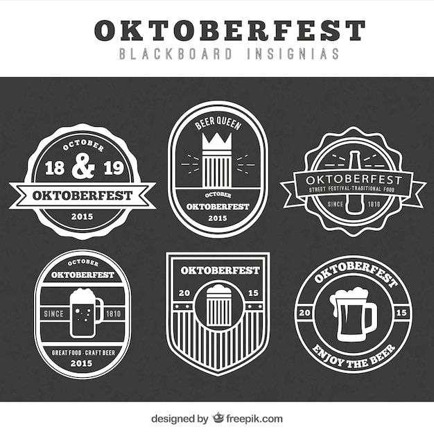 Vector oktoberfest blackboard insignias