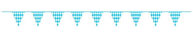 Vector oktoberfest bunting with triangle flags in bavarian colors