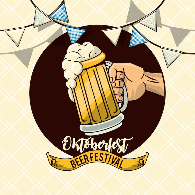 Vettore celebrazione dell'oktoberfest, design del festival della birra