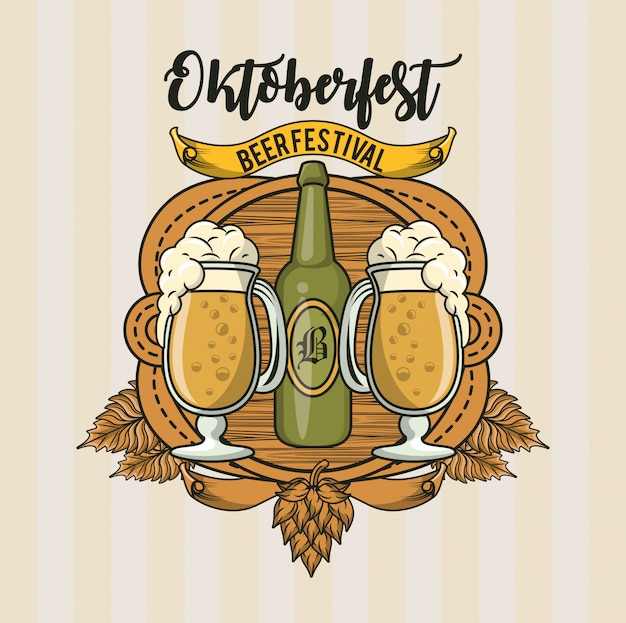 Vettore celebrazione dell'oktoberfest, design del festival della birra