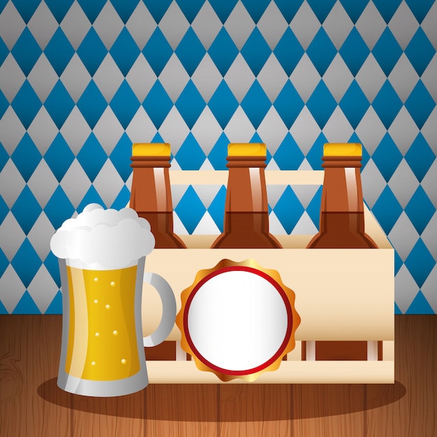 Oktoberfest celebration illustration, beer festival