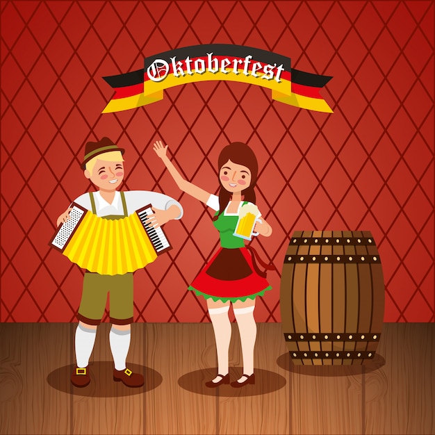 Oktoberfest celebration illustration, beer festival
